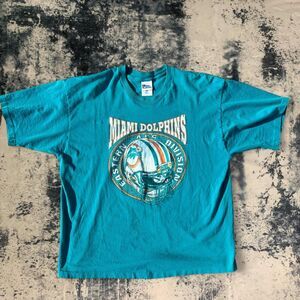 Vintage NFL 1995 Pro Player Miami Dolphins Helmet Print Shirt Size XXL